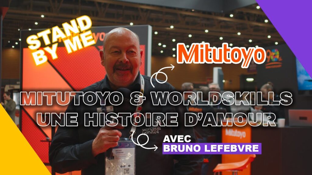 Responsable de Mitutoyo France présentant les instruments de métrologie dimensionnelle lors des WorldSkills