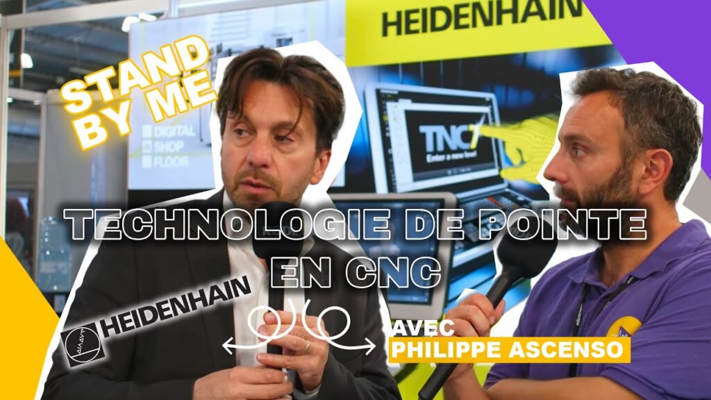 Philippe Assenso, responsable métrologie chez Heidenhain, présente un système de mesure sur le salon Micronora