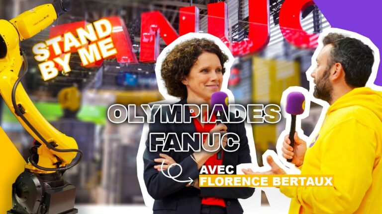 Interview de Florence, directrice générale adjointe de Fanuc France, sur le stand des olympiades Fanuc dédiées à la robotique industrielle