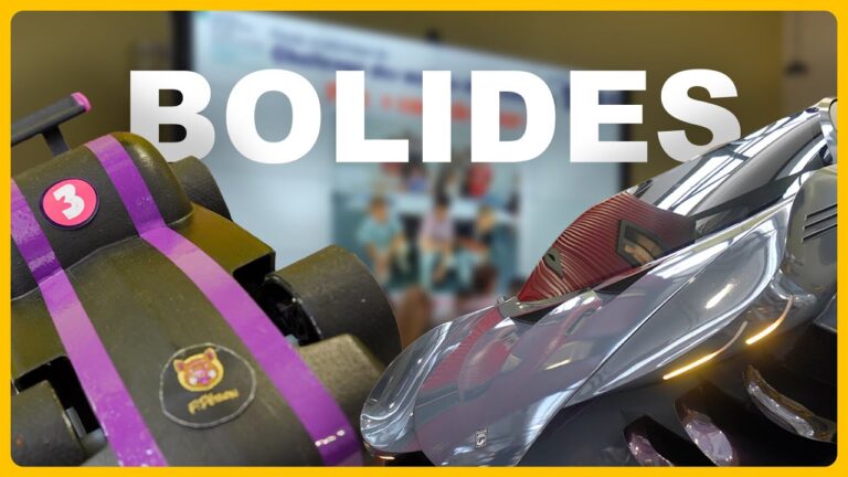 Collégiens testant leur voiture autonome lors du challenge des métiers de l'industrie au Hall 32