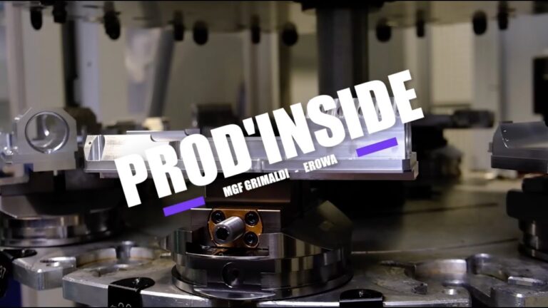 Fraiseuse 5 axes équipée d'un robot d'automatisation EROWA dans l'atelier d'usinage de MGF Grimaldi, près de Grenoble
